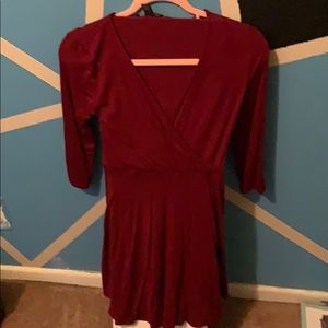 Burgundy long sleeve mini dress